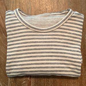 Faherty Medium Cloud Long Sleeve Reversible Tee in Stone Peak Stripe